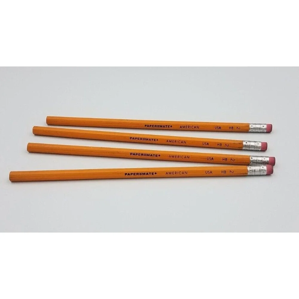 Lot of 4 Paper Mate American Wood Pencils HB‎ #2 USA Made NOS